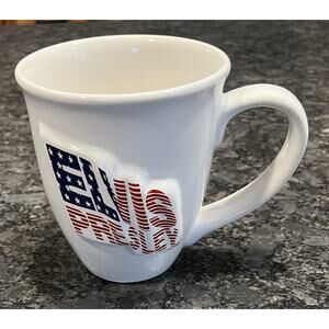 Vintage 2002 Elvis Presley Coffee Mug 3-D Raised American Flag NOS Patriotic